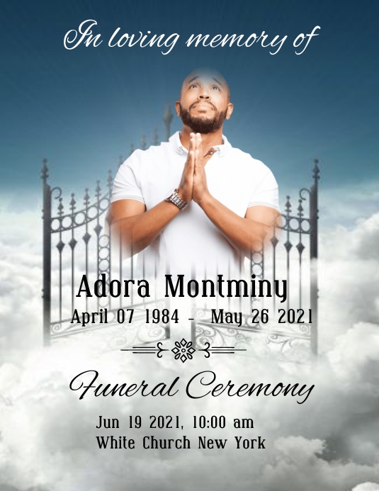 Funeral Announcement flyer,simple modern Template PosterMyWall